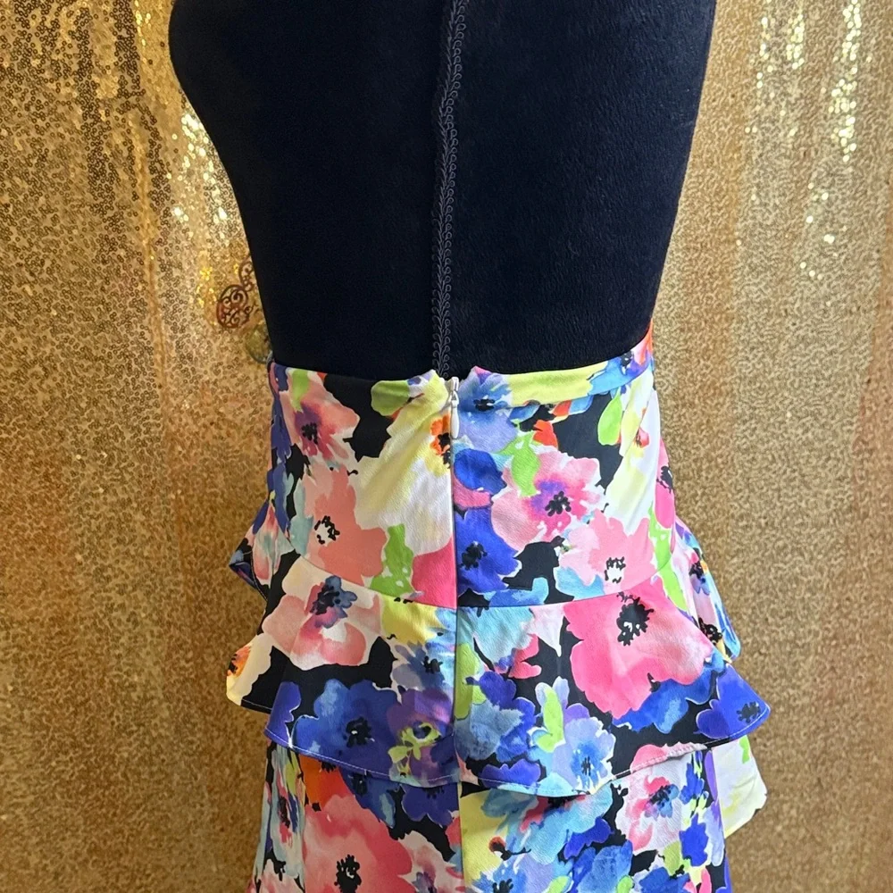 Lauren Ralph Lauren Floral Georgette  Asymmetrical Skirt
